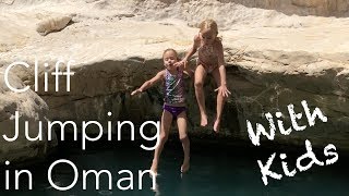 Cliff Jumping in Oman with kids