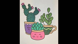 🌵 Autumn ASMR | Coloring Cute Cacti & Succulents in Cozy Fall Pots 🍁#asmr #coloring #autumn