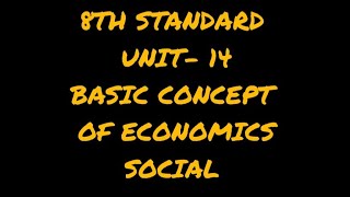 english medium  class 8  SOCIAL unit 14 BASIC CONCEPT OF ECONOMIC  2023-24