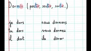 09 Le verbe dormir (partir, sortir, sentir ....) {grammaire présent}