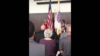 Rachel Staples Guettler sings the National Anthem at the 2015 State of the City Agoura Hills Address