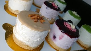 ميني شيز كيك بثلاث أدواق 🍫😋mini cheesecake