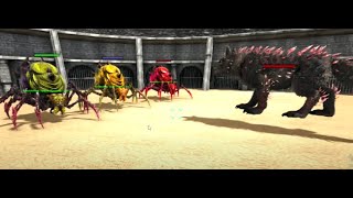 FENRIR BOSS Alpha level 1 VS  Broodmother Lysrix  level 1 Gamma & Beta & Alpha Ark Battles