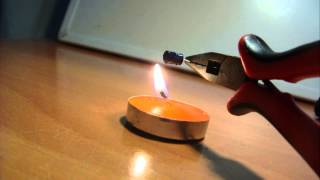 Capacitor + fire = exploding