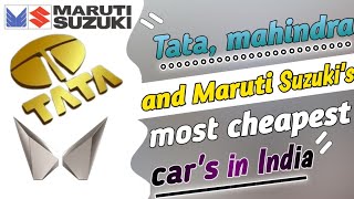 Tata mahindra and maruti suzuki's most cheapest 🤑car's in india 😱|#viral #thar#cars #fortuner #tiago