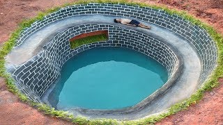 Dig To Build Underground Swimming Pool Water Slide Around Secret Underground House