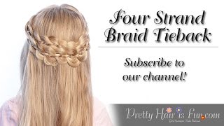 How To Do a Four Strand Braid Tieback | Pretty Hair is Fun