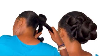 Sleek down to the back updo/ ponytail for quick events. Try this style now// Bennyskilz skilz