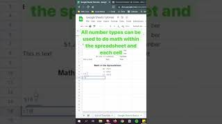 Data types in Google sheets