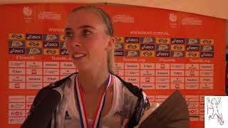 Anna Sjoukje Runia na het bemachtigen van haar ticket voor het EK atletiek (NK 2018)