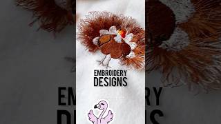 Charm of Thanksgiving: Turkey Fringed Embroidery Design how to do  #embroidery #diy