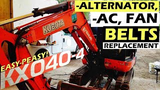 Kubota Mini Excavator AC, Fan, and Alternator Belts Replacement Guide | KUBOTA KX040-4