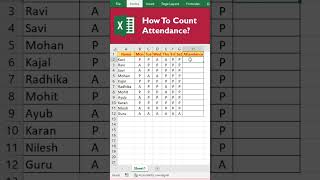 how to count attendance? #shorts #youtubevideo #viralvideo #reels #viral #excel #learning