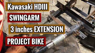 SWINGARM EXTENSION FOR KAWASAKI HDIII PROJECT BIKE