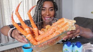 😆🤤 KING CRAB LEG SEAFOOD BOIL 🦀 ꟾ Mukbang (Chit Chat) ꟾ ELITE THE PHOENIX