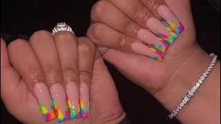 Watch me work 💕 Rainbow French tips 💕 Pride nailsss