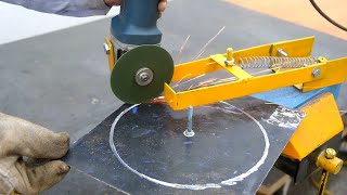 Amazing Idea With Angle Grinder - How To Make A Angle Grinder To Cut Simple Circular Metal Sheet