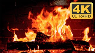 Warm & Cozy Christmas Fireplace Ambience 3 Hours🔥Relaxing Fireplace Burning 4K with Crackling Fire