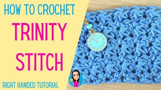 How To Crochet Trinity Stitch - Right Handed Crochet Tutorial - UK Crochet Terms Used