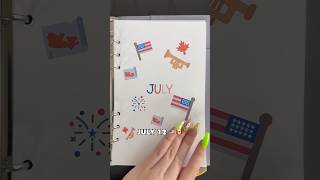 Come fill my monthly journal with me for July 12! 🇺🇸🇨🇦 #bulletjournal