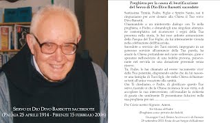 Preghiera per la causa di beatificazione del Servo di Dio Divo Barsotti sacerdote