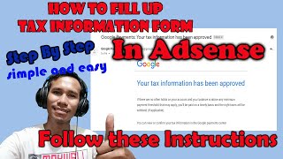 How to fill up Tax Information in Google Adsense | in Tagalog