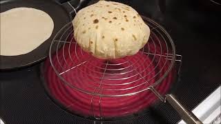 Making Soft Roti on Electric Stovetop