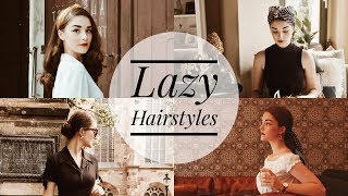 4 Easy & Vintage Inspired Hairstyles for Lazy Days | Hair Tutorial