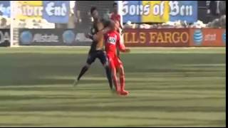 22.03.2015 Zach Pfeffer RED CARD HORRIBLE TACKLE Philadelphia Union vs FC Dallas 0:2