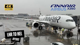 FINNAIR A350-900 AY1332 Economy Class - London Heathrow to Helsinki, LHR Lounge Hopping (4K)