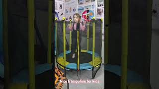 At the Exhibition: Adorable Girl Bounces Happily on Our Professional Children's Trampoline!