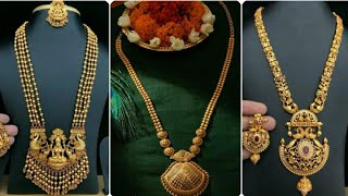 Traditional South Indian Gold Platted  matt finish Haram Designs ideas / Temple jewelry Collections