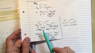 87 Solving Equations using Logarithms Chapter 14 section 6 Edexcel Pure AS Level