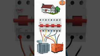 MCB Change Over Switch   wiring connection diagram #shorts #wiring #electricalvideos