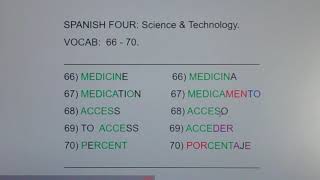 4 ST 66-70:  medicina, medicamento, acceso, acceso, porcentaje...