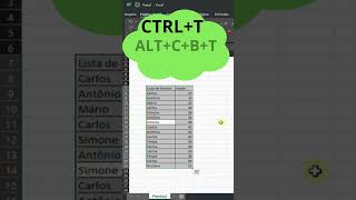 Excel Adicione Bordas com Atalhos! #shorts