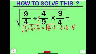 📌➡️ #Algebra #How to Solve Radicals and Fractions❓📌