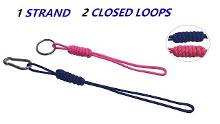 Single Strand 2 Closed Loops - DIY Make a Paracord Lanyard Chain Easily #diy