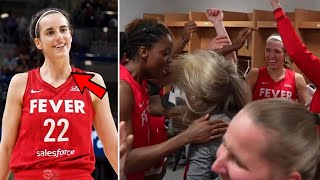 Indiana Fever Locker Room Celebration After Caitlin Clark Makes 31 Points vs. Chicago Sky!