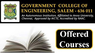 Government College of Engineering, Salem | Offered Courses