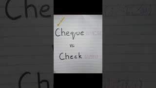 Homophones | Cheque vs. Check #english #homophones #difference