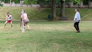 Gladigathering Römerkastell Saalburg - Trainingskampf Murmillo gegen Retiarius