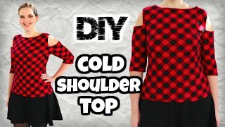 How to Make a Cold Shoulder Top | Easy Beginner Clothing Sewing Project | DIY