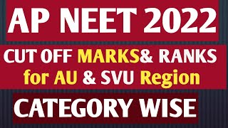 AP NEET 2022 CUT OFF AU & SVU Region Category wise