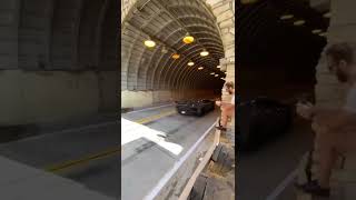 Lamborghini advantedor going through a tunnel