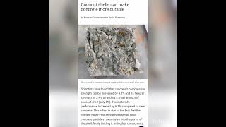 Coconut shells can  make concrete more durable