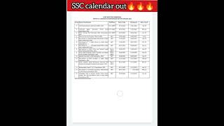 SSC calendar out🔥🔥 || आज SSC ने दिल खुश कर दिया 🤗 #shorts #ssc #ssccalendar