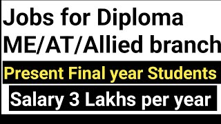 Jobs for Diploma final year Mechanical, Automobile@MNC Company#jobs@MNC company#naukari#jobs update