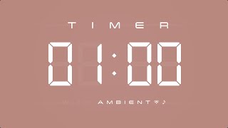 1 Min Digital Timer with Ambient Music & Simple Beeps 🤎