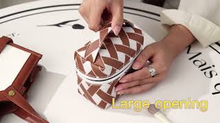 Wholesale Elegant Lattice Square Makeup Bag | China Bag Manufacturer Runhuibag